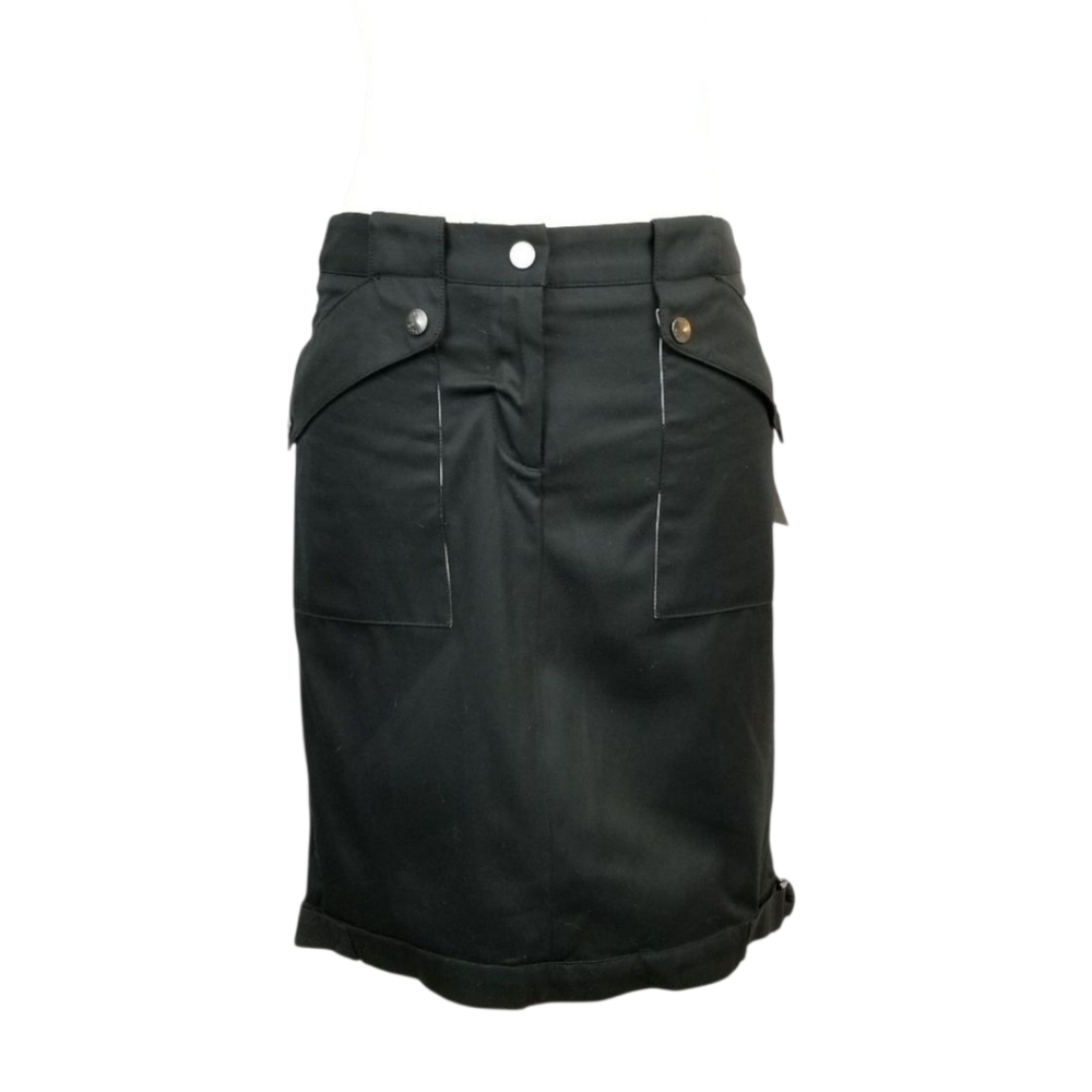 Reyes black cargo pocket utility pencil skirt women's size 2 New With Tags